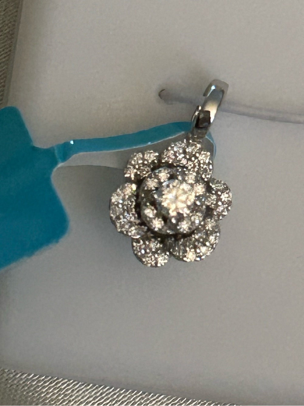 Sterling Silver Flower Moissanite Pendant